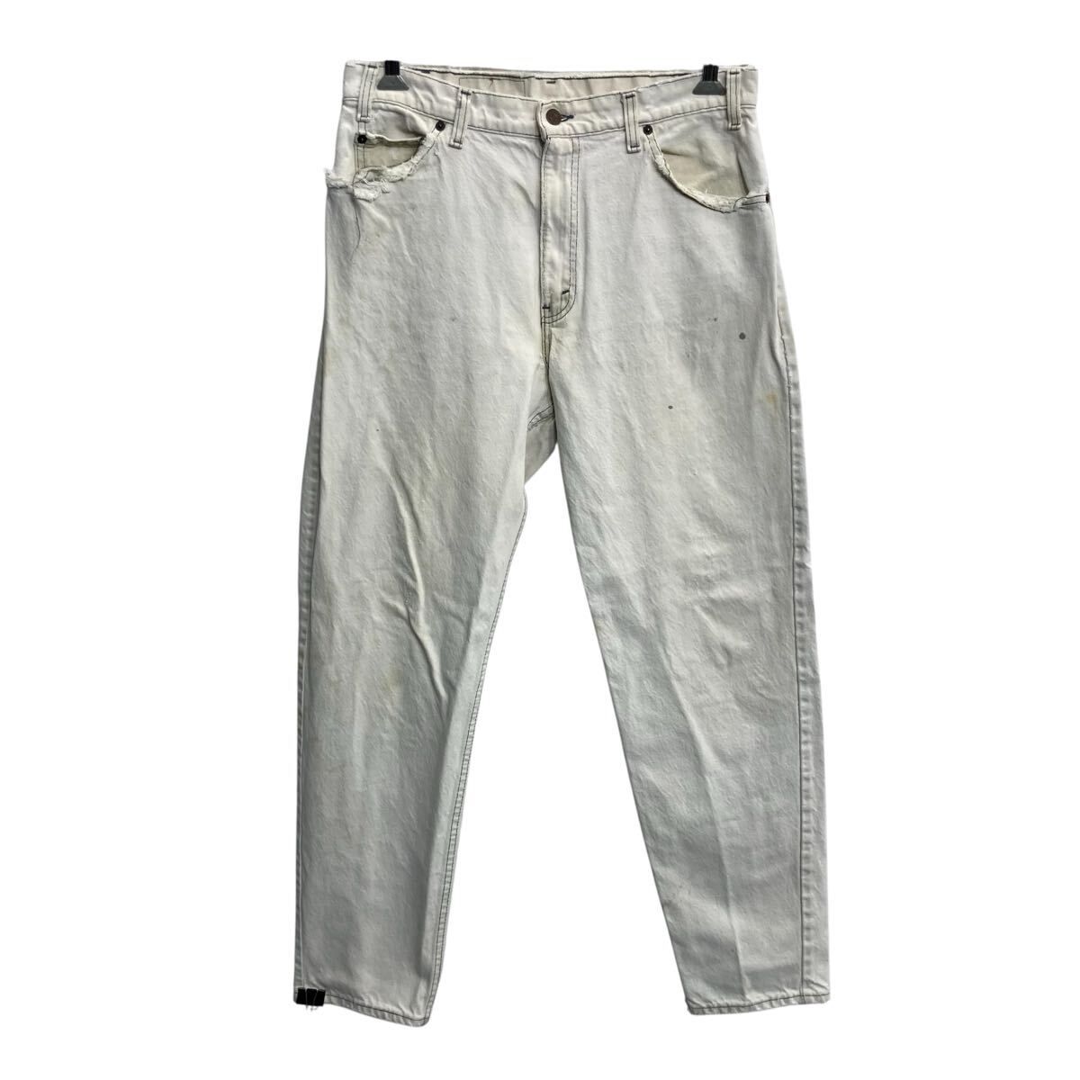 90s USA製 Levi's 550 デニムパンツ W34 ホワイト リーバイス ジップアップ 93年製 オレンジタブ アメカジ デニム ジーンズ 2604-534