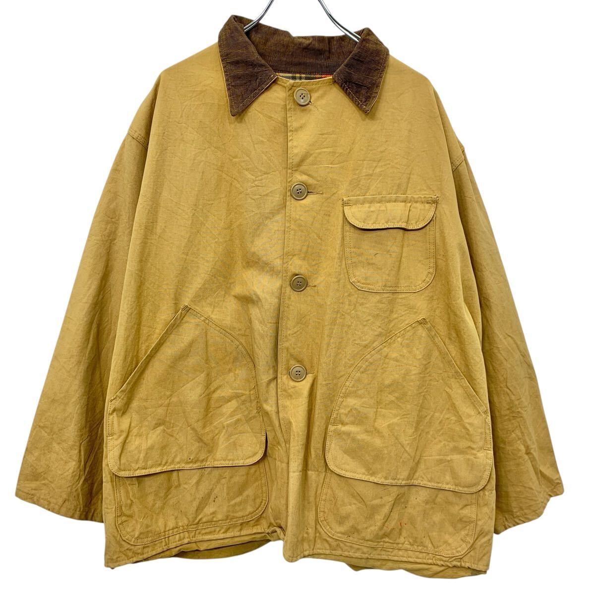 60s vintage WESTERNFIELD ハンティングジャケット XL ベージュ系 ウエスタンフィールド 襟コーデュロイ マルチポケット 冬物 a712-6835