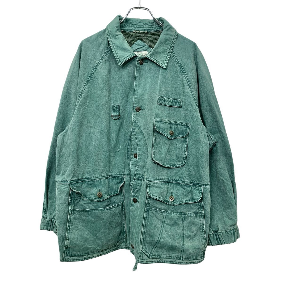 90s 香港製 REDHEAD ハンティングジャケット M グリーン レッドヘッド ワーク アウター ベンチレーション マルチポケット 春秋物 a801-5238