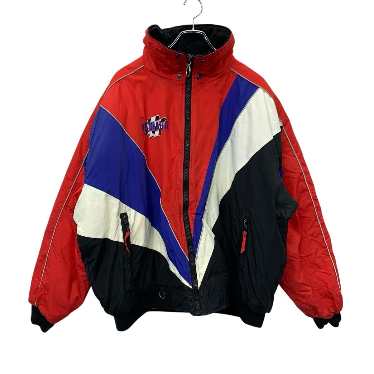 90s YAMAHA Sports Wear 中綿ジャケット XXL レッド ブラック ブルー 