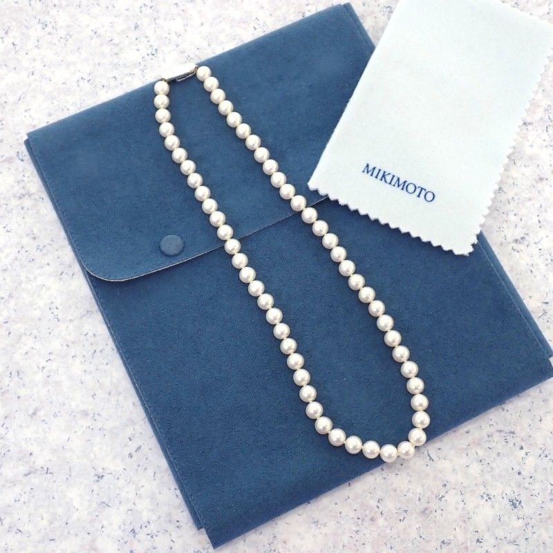 ミキモト MIKIMOTO アコヤ パール ネックレス K18ホワイトゴールド 18金 レディース 真珠 フォーマル ケース付き【中古】【Aランク】