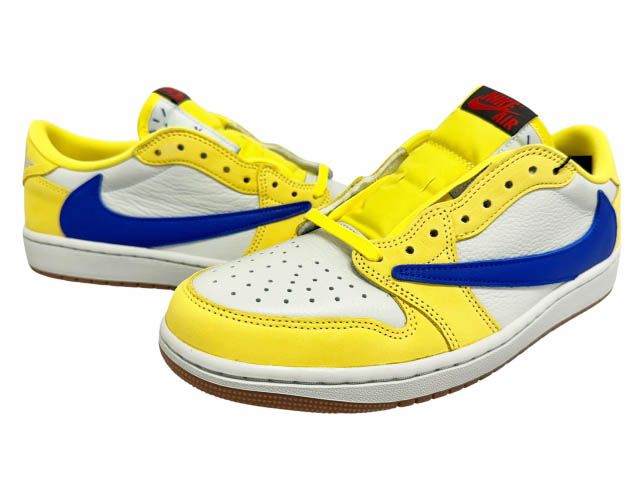ナイキ NIKE ×TRAVIS SCOTT トラヴィス スコット WMNS AIR JORDAN 1 LOW OG SP CANARY ウィメンズ エア ジョーダン 1 レトロ ロー カナリー DZ4137-700 27.5 イエロー☆AA★▲■260526