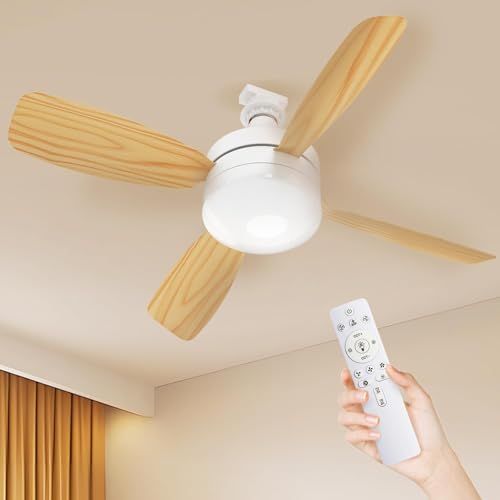 シーリングファンライト 6~8畳 正逆回転 小型 28W 3,000lm【壁スイッチ/リモコンメモリ機能】led ファン付き照明 DCモーター 扇風機 E26口金 調光調色 風量調整 タイマー 省エネ 静音 工事不要 簡単取付 照明器具 換気 d2e3adb1