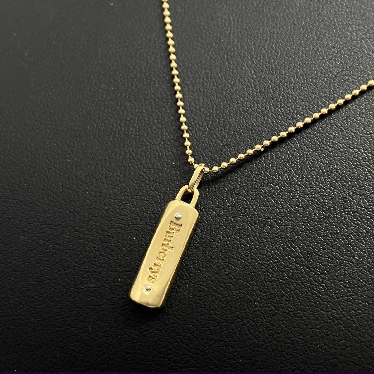 コンビ Burberry バーバリー デザイン ネックレス Pt900 K18 41cm 5.3g プラチナ 金 イエロー ゴールド ホールマーク 造幣局 刻印 入