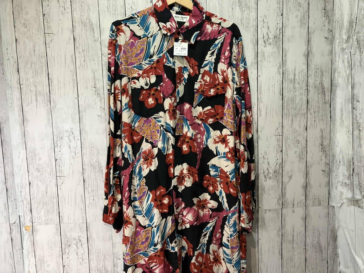 SAINT LAURENT サンローラン 644066 Y01FA ロングシャツ アロハシャツ 長袖シャツ 花柄 XS 18,810円