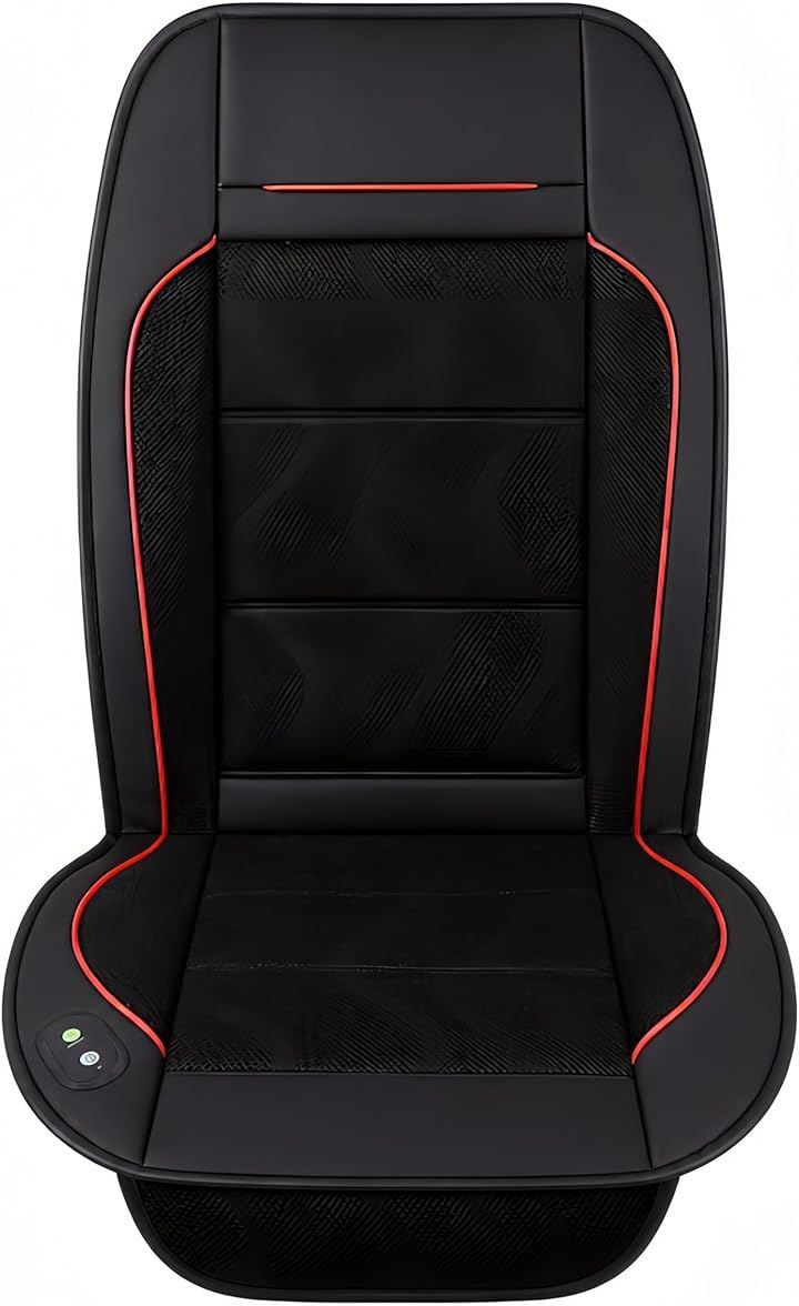 bubulu 24V仕様 シートクーラー カーファンシート トラック バス 車用 汎用 後付け エアー冷却 ベンチレーション シガー電源 暑さ対策 蒸れ対策 (ブラック)
