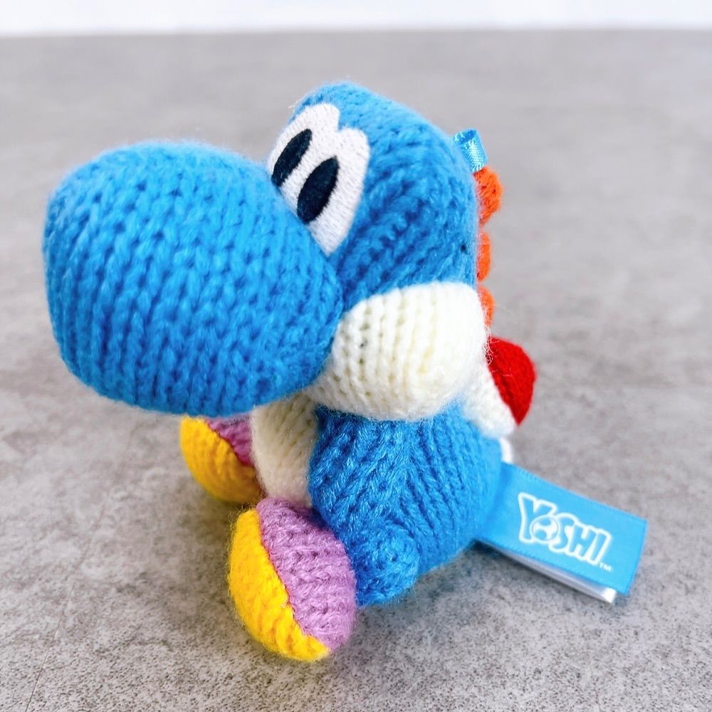 H-1514 Nintendo amiibo あみぐるみヨッシー ブルー 比較的美品 Yoshi