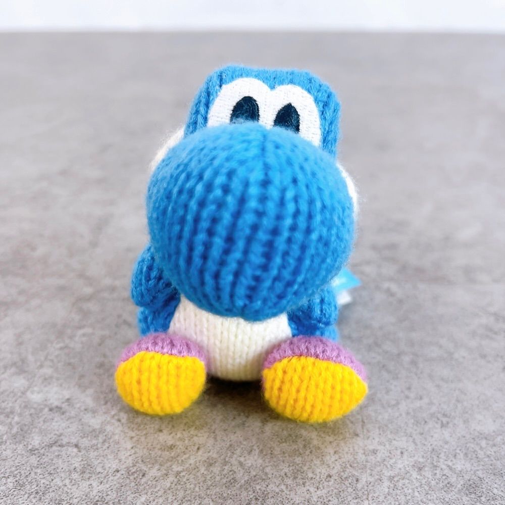 H-1514 Nintendo amiibo あみぐるみヨッシー ブルー 比較的美品 Yoshi