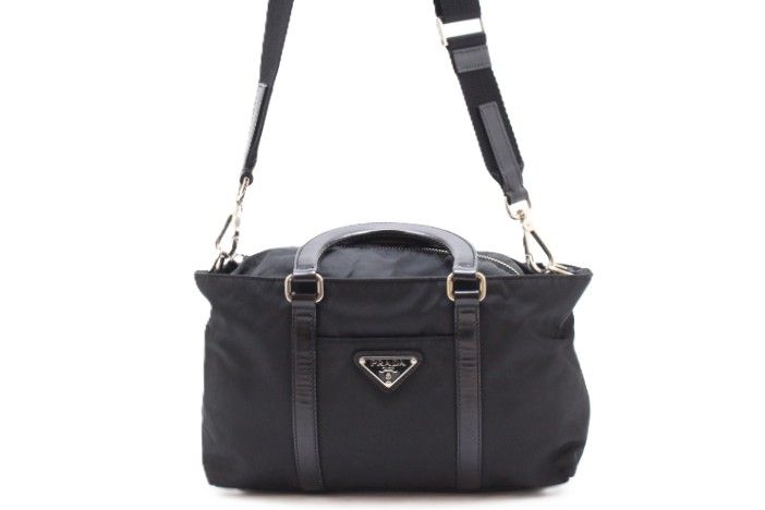 PRADA プラダ バッグ 2WAYミニバッグ ブラック ナイロン/レザー ショルダーバッグ ナイロン/レザー ブラック ブラック ユニセックス【中古】460