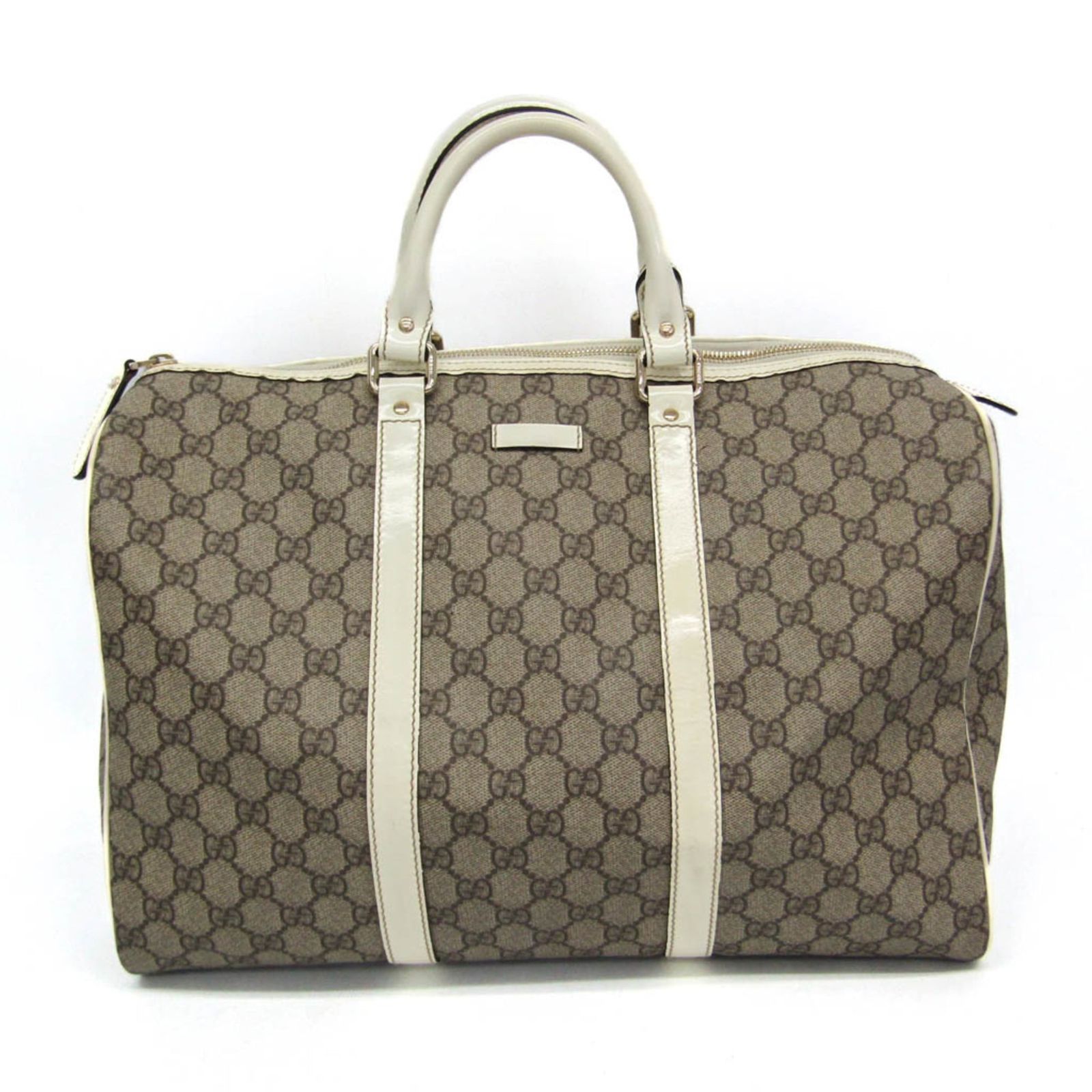 グッチ(Gucci) 193602 レディース GGスプリーム,レザー ボストンバッグ,ハンドバッグ ライトベージュ,ホワイト の商品写真