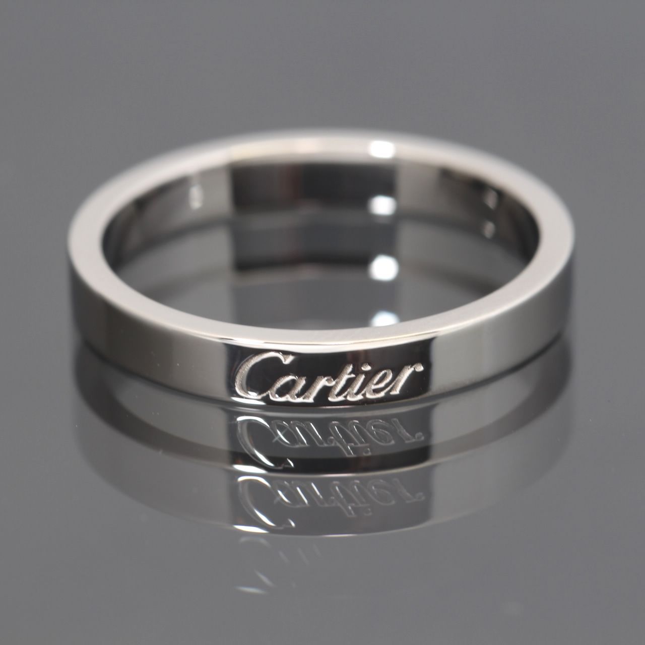 美品 カルティエ Cartier エングレーブド ウェディング リング Pt950