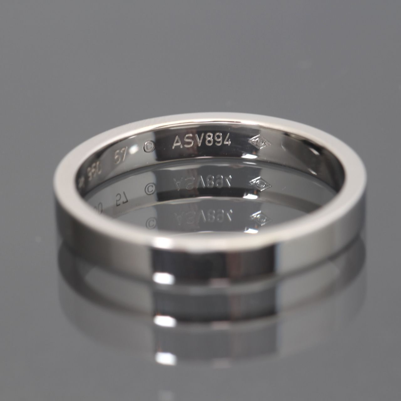 美品 カルティエ Cartier エングレーブド ウェディング リング Pt950 