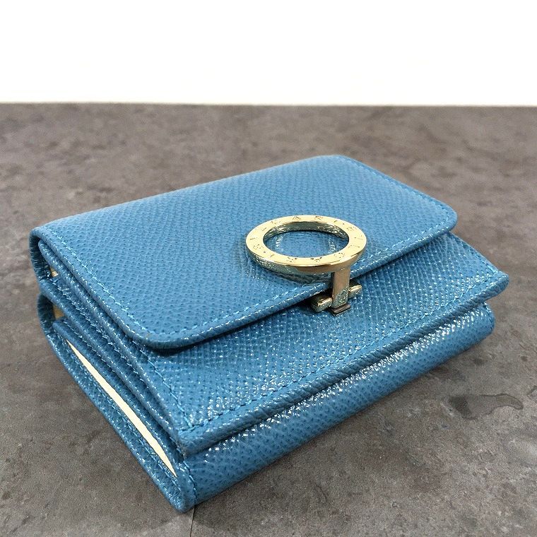 未使用品 BVLGARI ブルガリブルガリ コンパクトウォレット ブルー 箱 