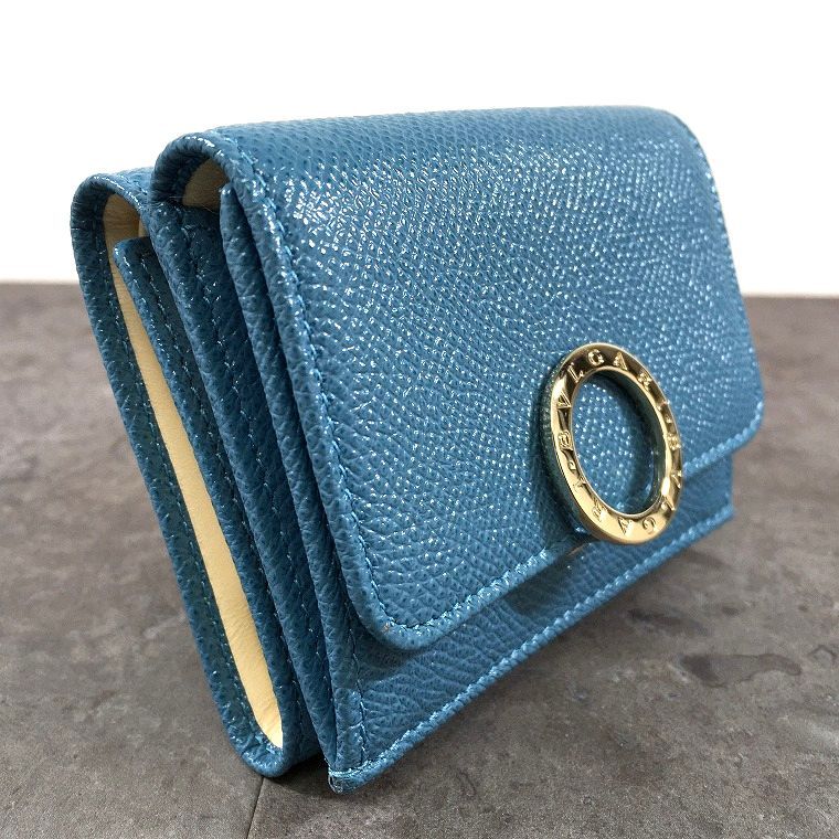 未使用品 BVLGARI ブルガリブルガリ コンパクトウォレット ブルー 箱 