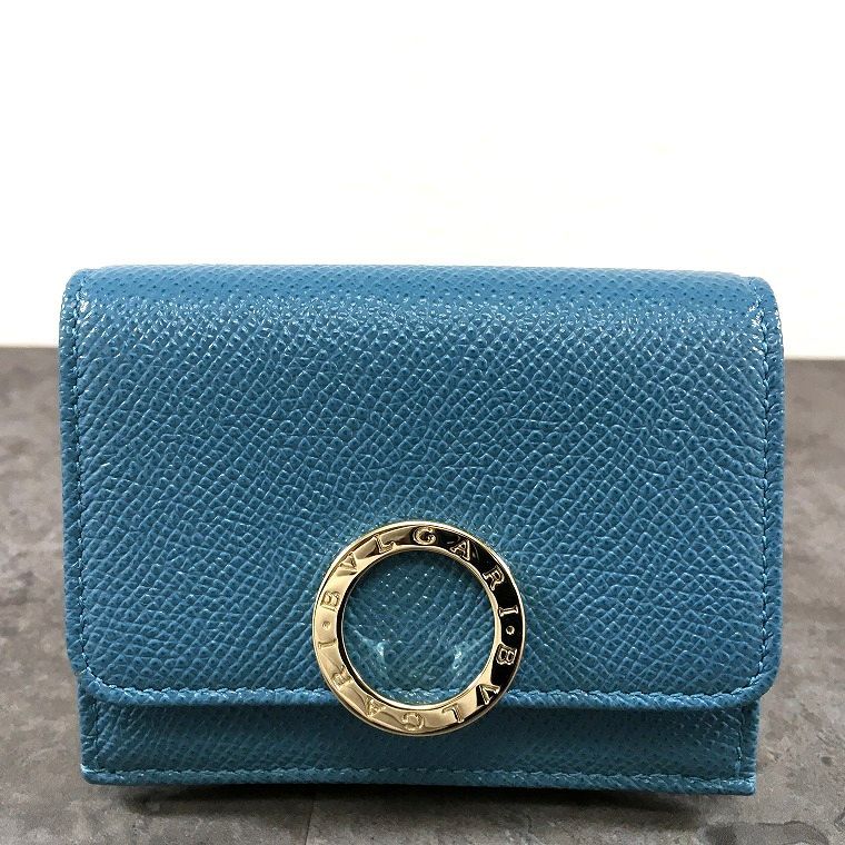 未使用品 BVLGARI ブルガリブルガリ コンパクトウォレット ブルー 箱 