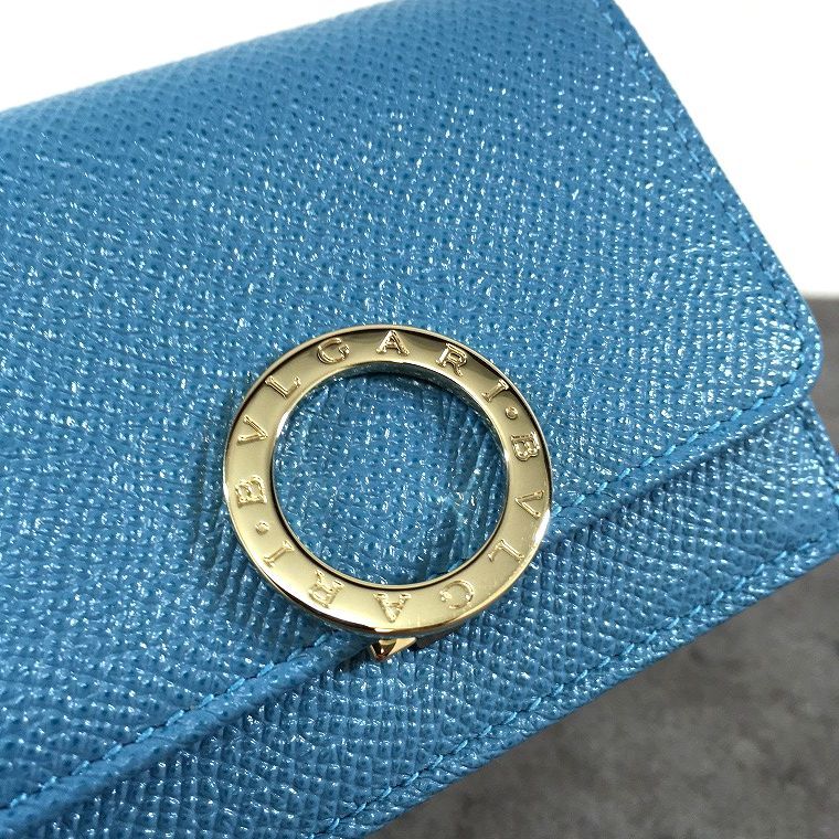 未使用品 BVLGARI ブルガリブルガリ コンパクトウォレット ブルー 箱 