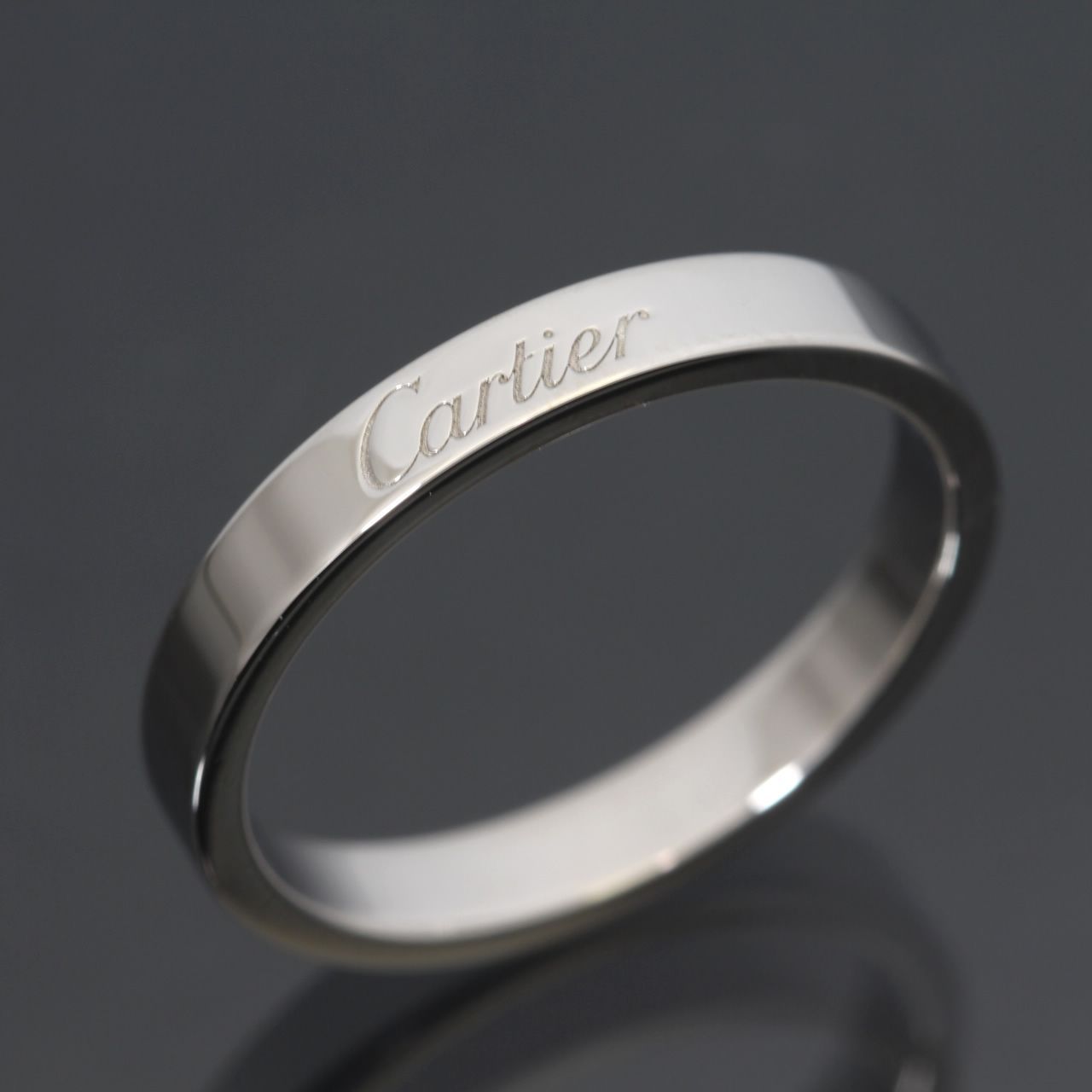 美品 カルティエ Cartier エングレーブド ウェディング リング Pt950