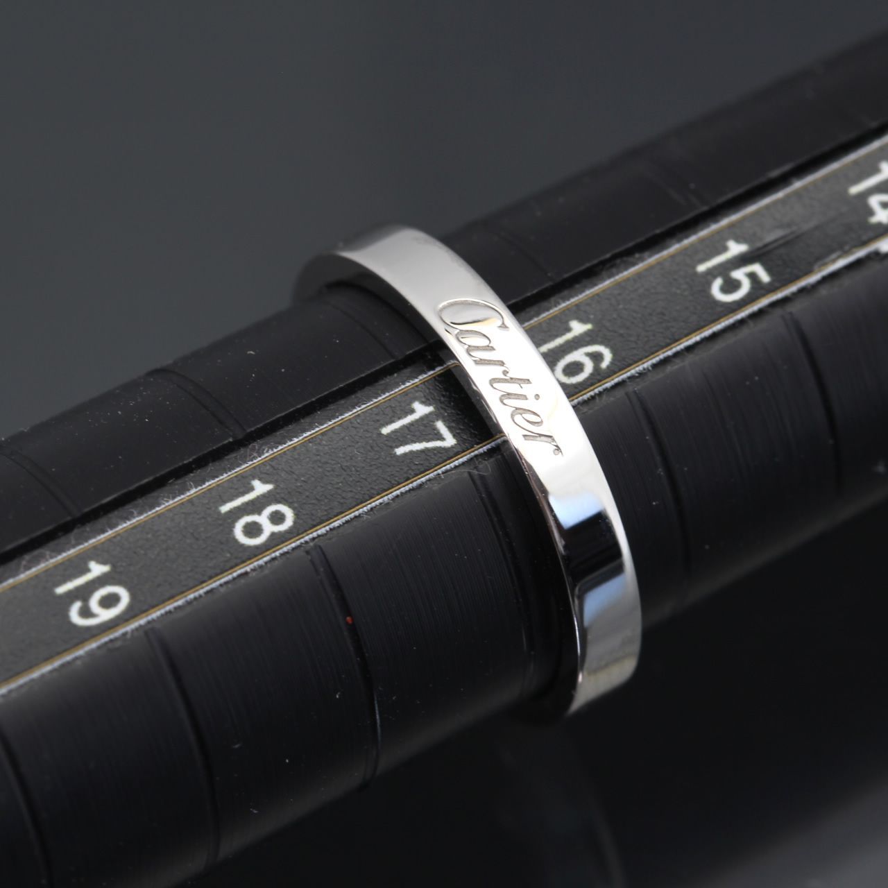 美品 カルティエ Cartier エングレーブド ウェディング リング Pt950