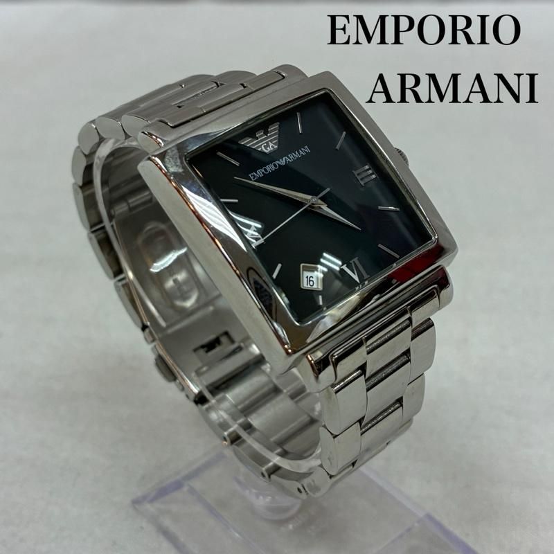エンポリオアルマーニ AR-5300 スクエア クォーツ アナログ 腕時計 メンズ - ISItems【USED】【古着】【中古】50159470