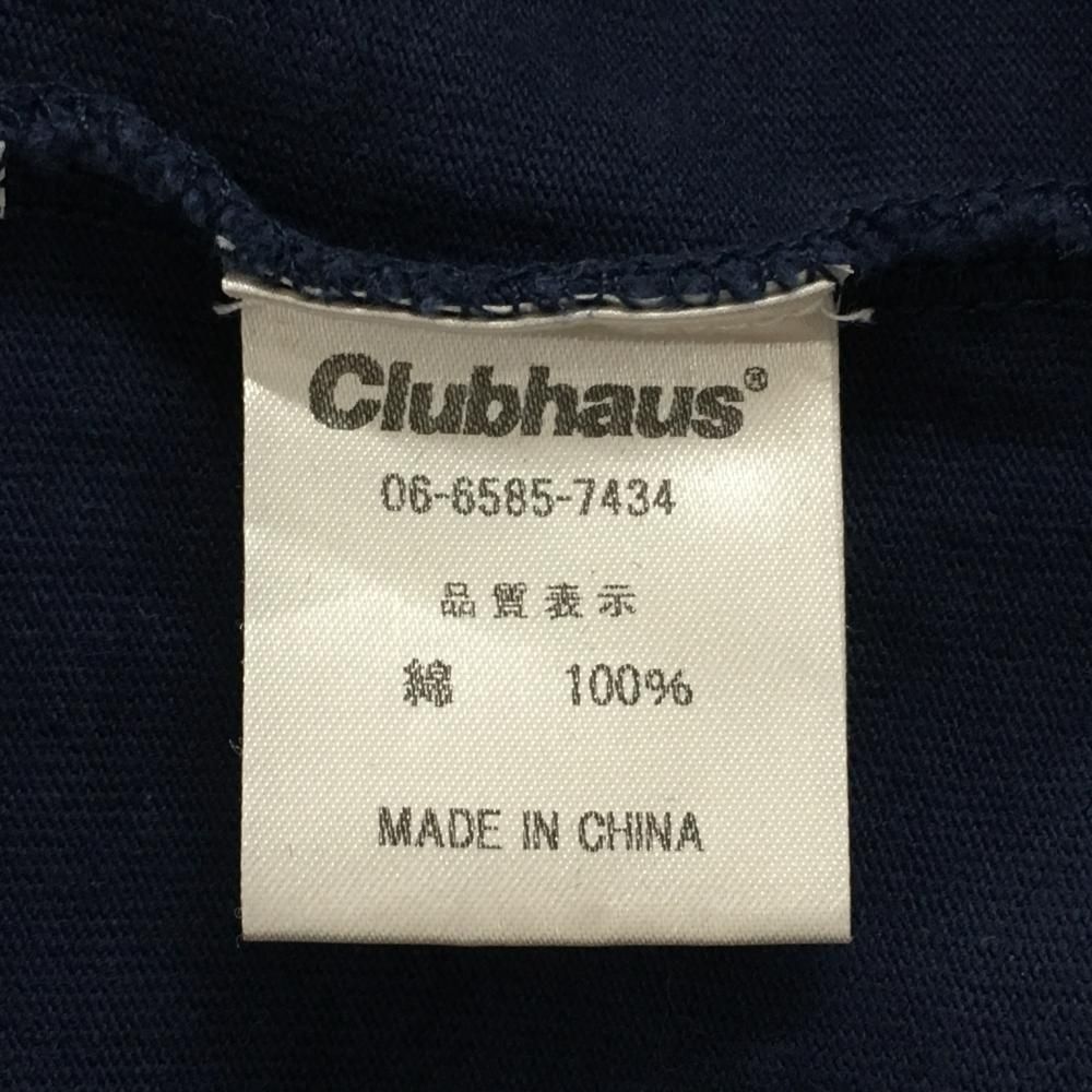 CLUBHAUS CLUB HAUS Tシャツ ネイビー XL クラブハウス 半袖Tシャツ ネイビー×白 バックプリント メンズ XL