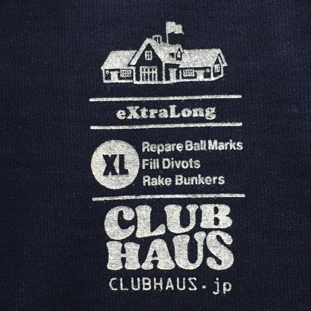 クラブハウス 半袖Tシャツ ネイビー×白 バックプリント メンズ XL