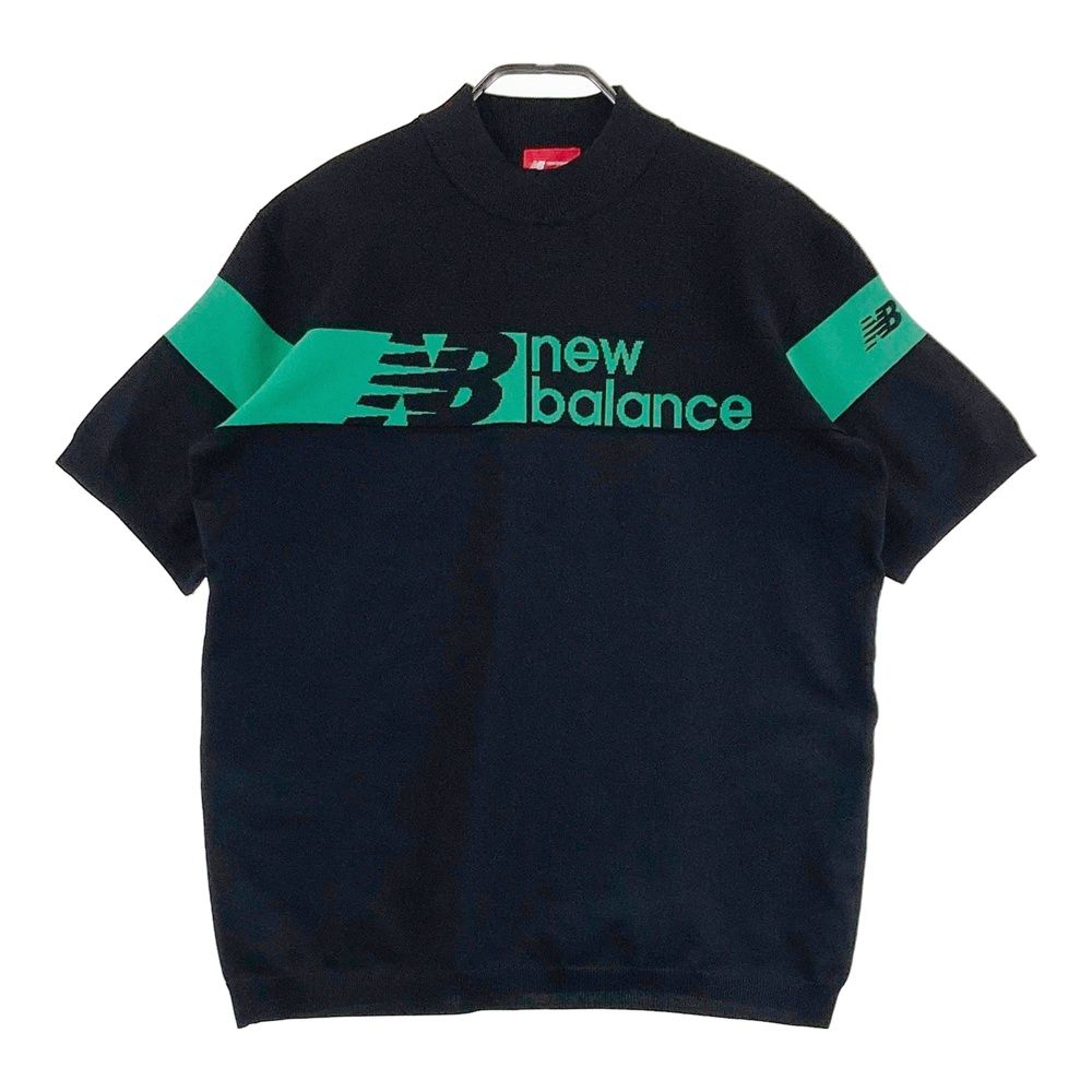 サイズ：4 NEW BALANCE GOLF ニューバランス 2024年モデル モックネック 半袖ニット カットソー ブラック系 [240101701116] ゴルフウェア メンズ ストスト