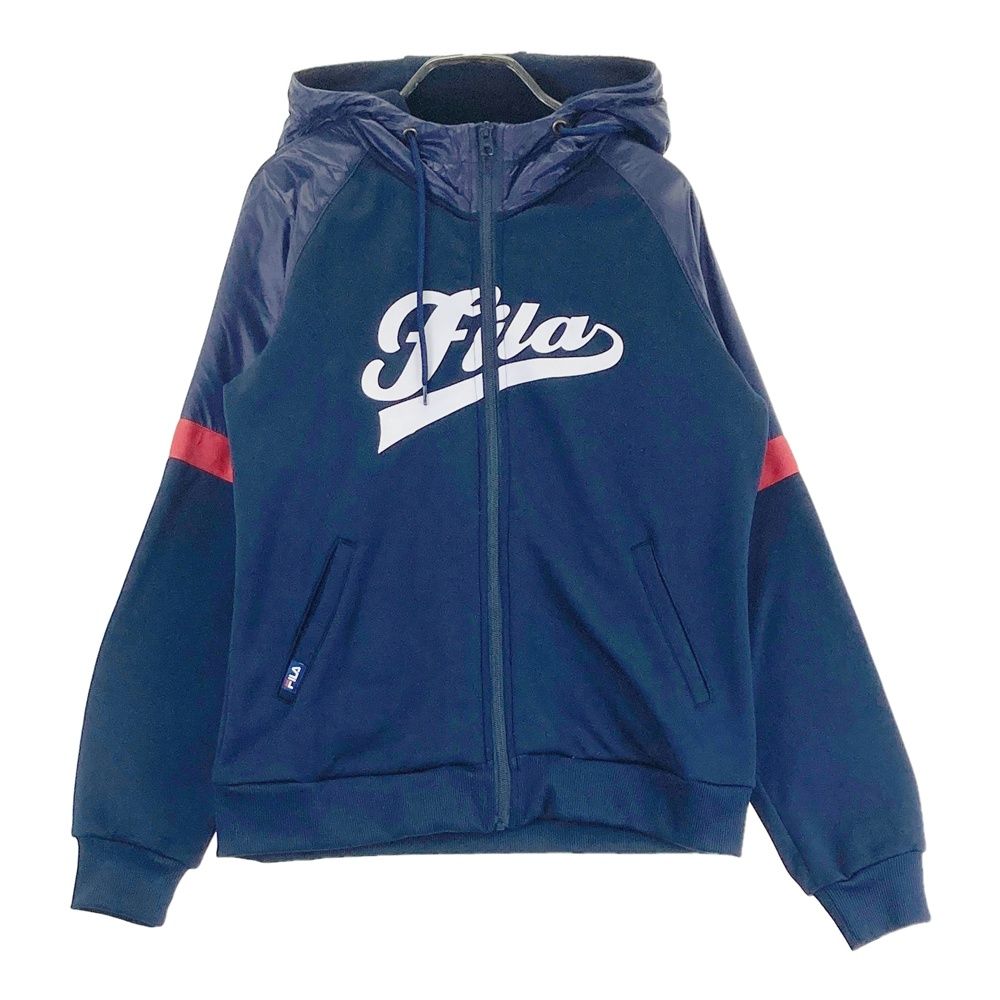 サイズ：L FILA GOLF フィラゴルフ 裏起毛 フード付 長袖ジップジャケット ネイビー系 [240101702522] ゴルフウェア レディース ストスト