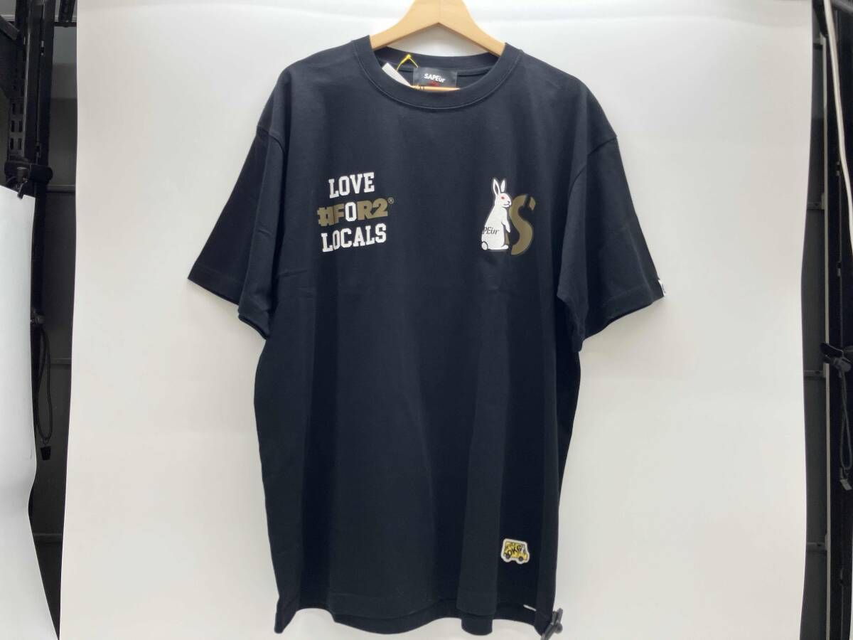 夏 SAPEur #FR2 サプール エフアール2 半袖Tシャツ コラボTシャツ ブラック L コットン