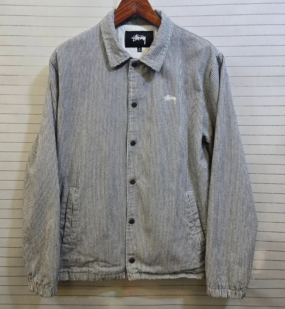 STUSSY ヒッコリー ストライプ コーチ ジャケット