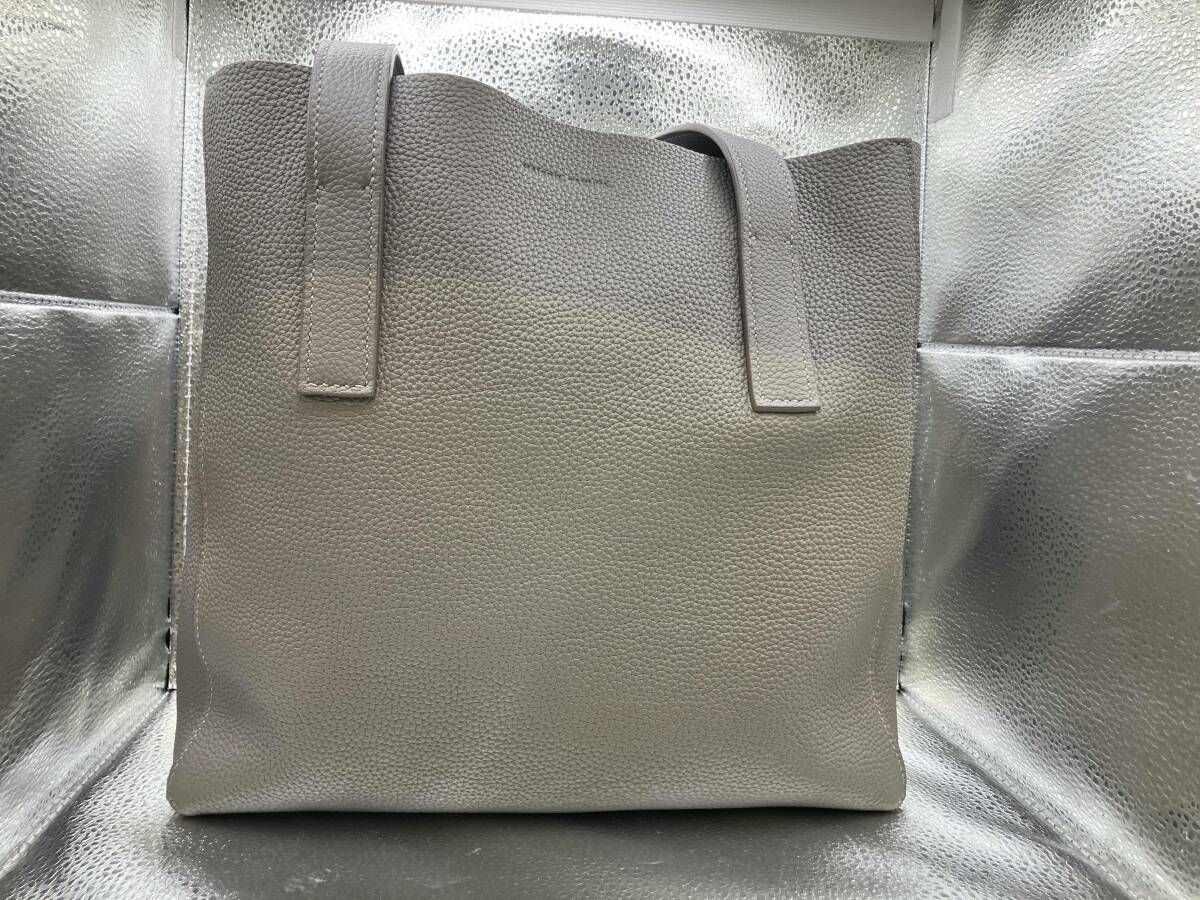 MAISON TAKUYA トートバッグ uni brief S シュランケンカーフ レザーバック チタニウム メゾンタクヤ|詳細画像