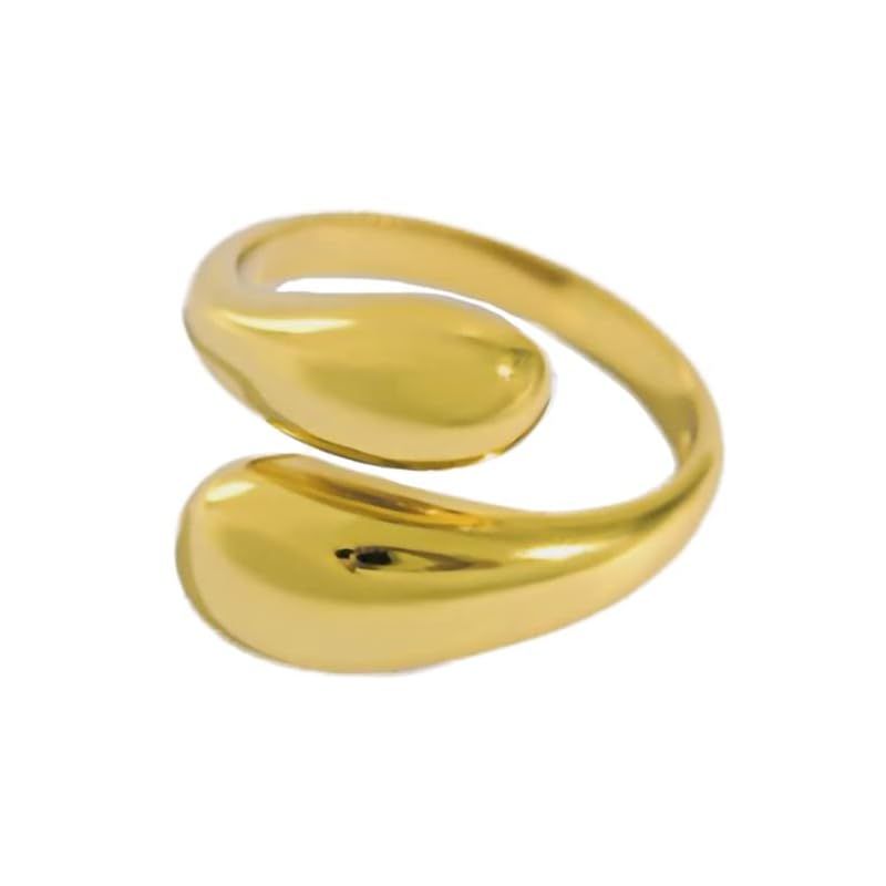 [gulamu jewelry] グラムジュエリー 雫 しずく ドロップ 指輪 レディース フリーサイズ リング プレゼント 女性 彼女 妻 人気 プラチナ仕上げ シルバー925 金属アレルギー対応 ゴールド