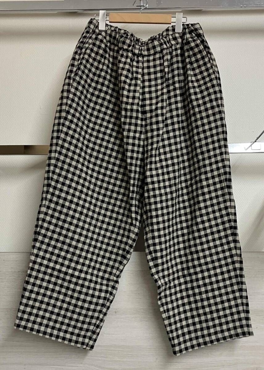 YOKO SAKAMOTO/ヨーコサカモト/綿パンツ/WIDE EAZY PANTS(YS-26SS-57)チェック柄/Mサイズ