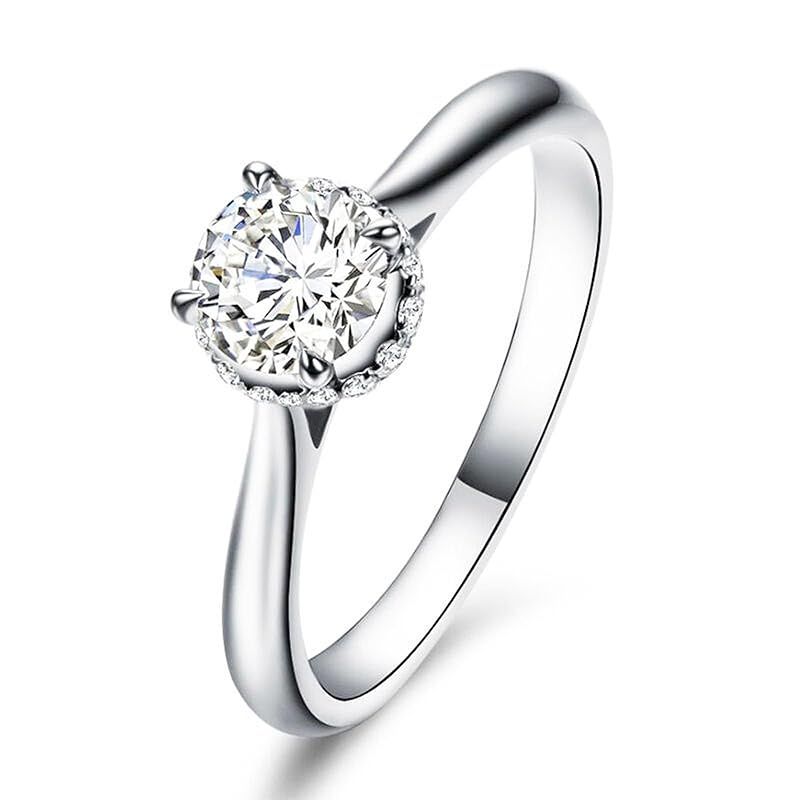 [Jeulia] レディース リング プラチナ 指輪 大粒 金属アレルギー対応 プレゼント 婚約 豪華 1.9ct K18 ホワイトゴールド メッキ 婚約指輪 プロポーズリング