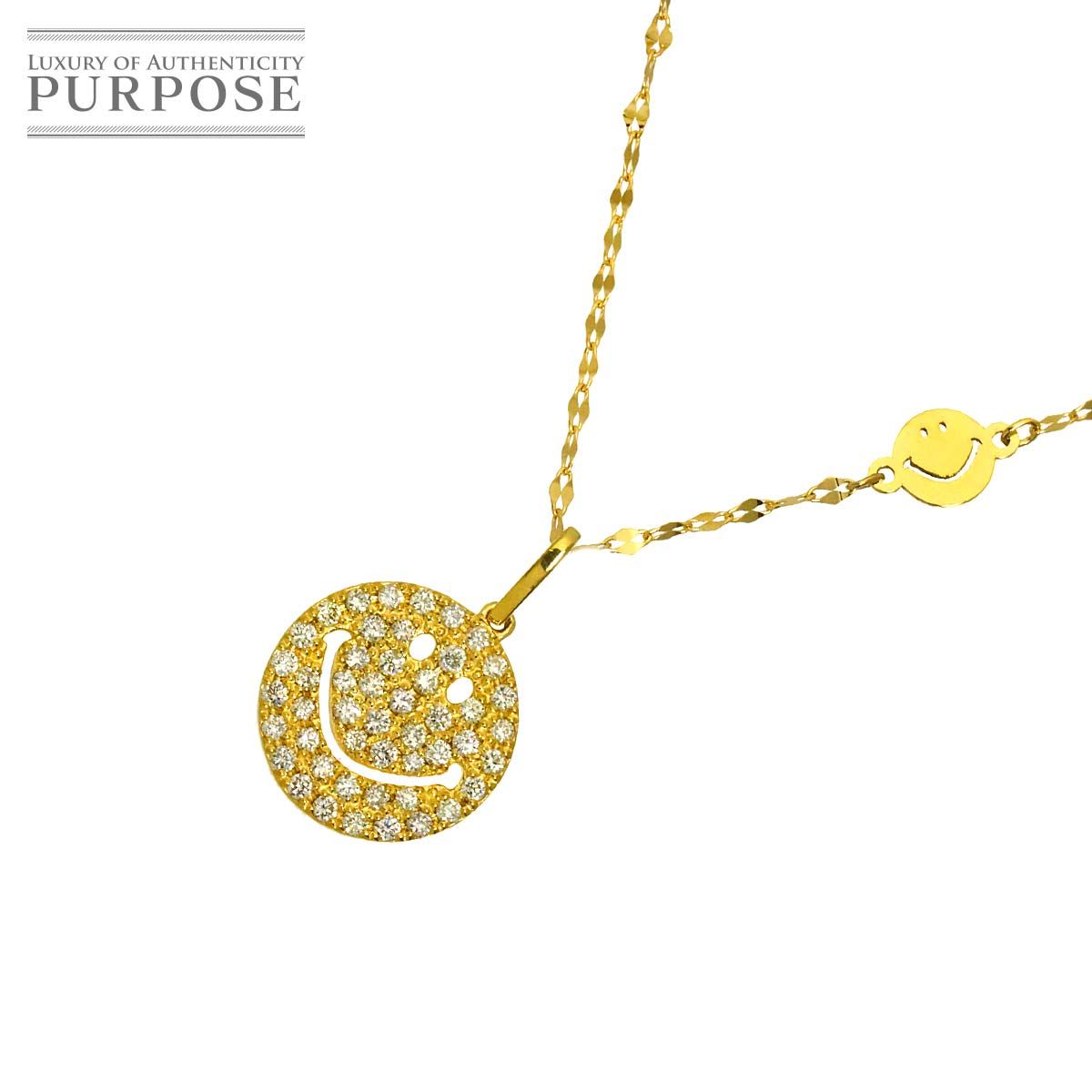 ダイヤ 0.20ct ネックレス 45cm K18 YG イエローゴールド 750 Diamond Necklace 90325145