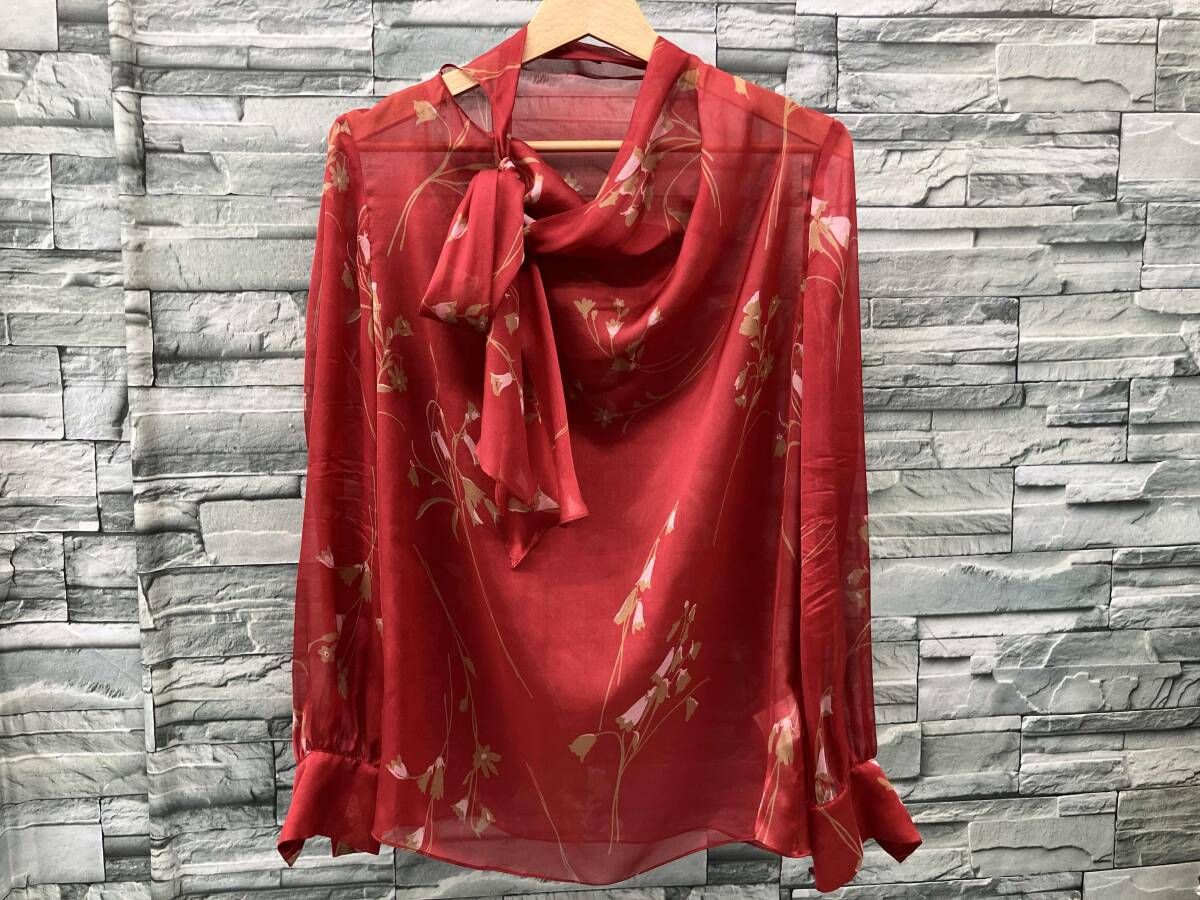 MAX MARA/シフォンブラウス/RED/サイズ40/マックスマーラ