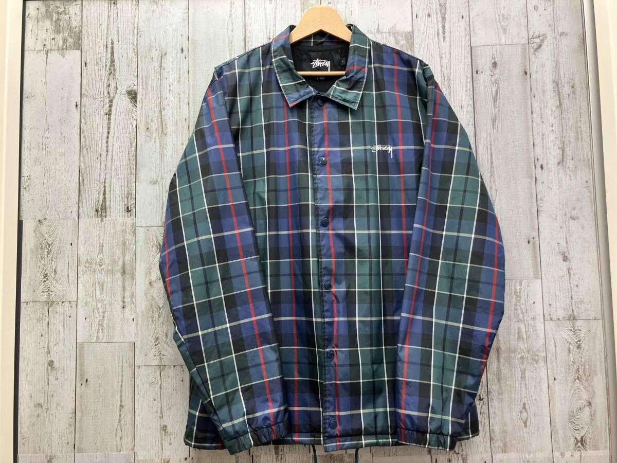 STUSSY コーチジャケット チェック柄 ナイロン ステューシー
