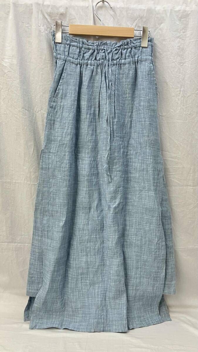 ISSEY MIYAKE PERMANENTE イッセイミヤケ ペルマネンテ リンネスカート PE91-FG030 1 水色 日本製