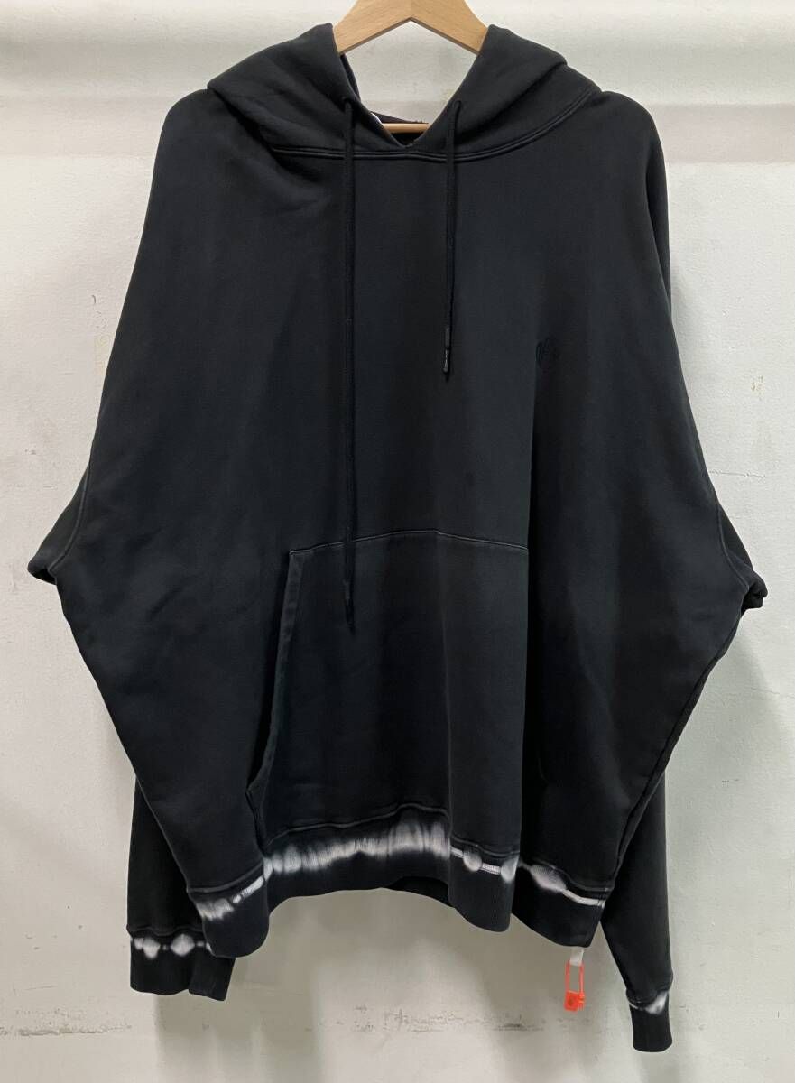 OFF-WHITE オフホワイト パーカー OMBB085F21FLE022 コットン プリント ブラック サイズXL イタリア製