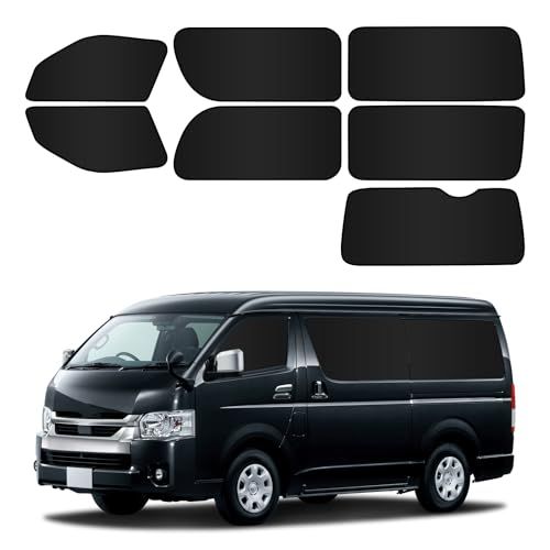 BLUESEATEC トヨタ ハイエース 200系 標準ボディ 遮光 カーテン マグネット H16.8-現行 着脱簡単 車種専用設計 車中泊 日除け 収納袋付き 7枚セットe 32f9f83b