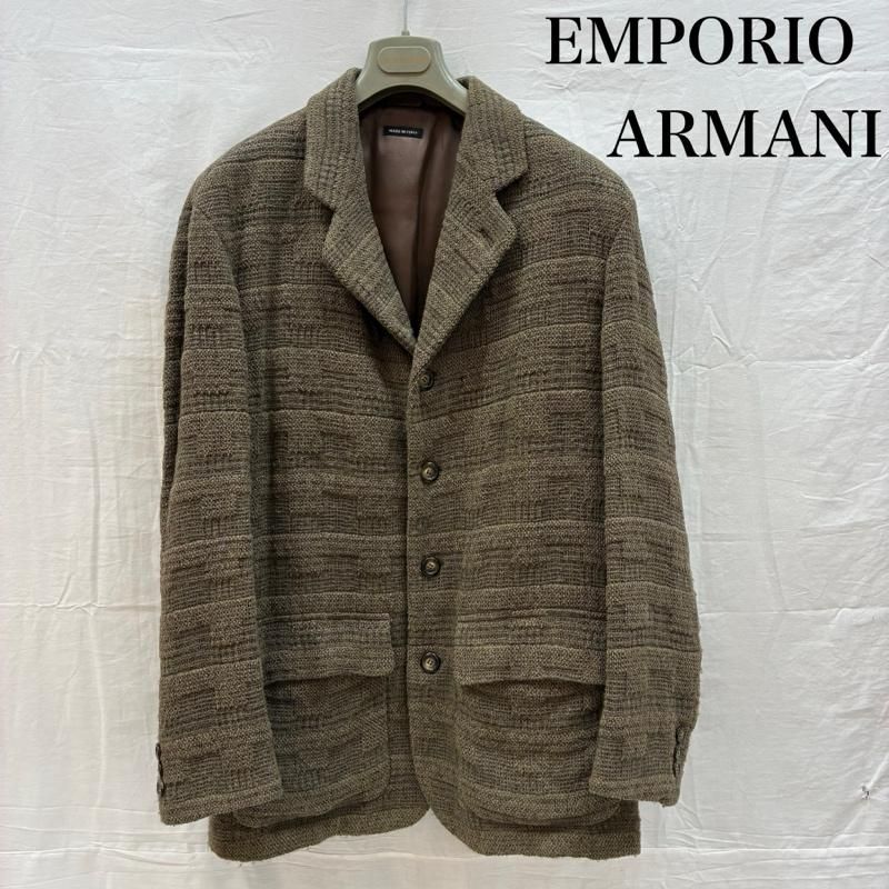 エンポリオアルマーニ ウール マルチ チェック ニット 4B テーラード ジャケット イタリア製 メンズ 48 ISItems【USED】【古着】【中古】50159640