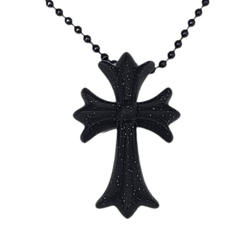 CHROME HEARTS クロムハーツ シリコンクロス ラバーネックレス ラメ