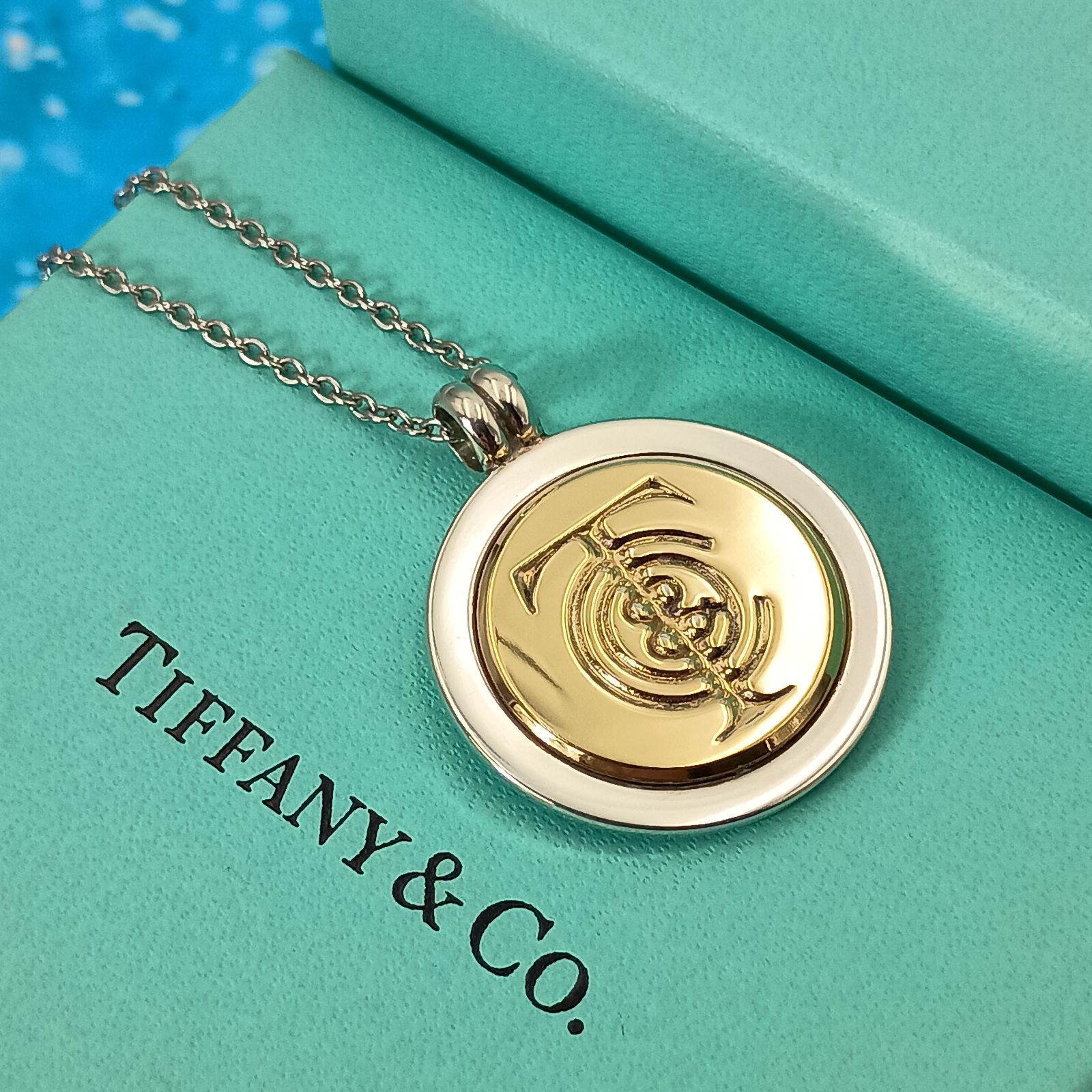 オールドティファニー 750 925 コンビ カフス SJ1fe Tiffany & Co. ティファニー コイン ネックレス コンビ レディース