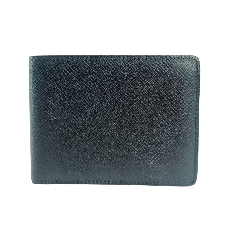 LOUIS VUITTON ルイヴィトン 二つ折り財布 ポルトフォイユ ミュルティプル M30531 ノワール系 タイガ レザー メンズ 札入れ 美品