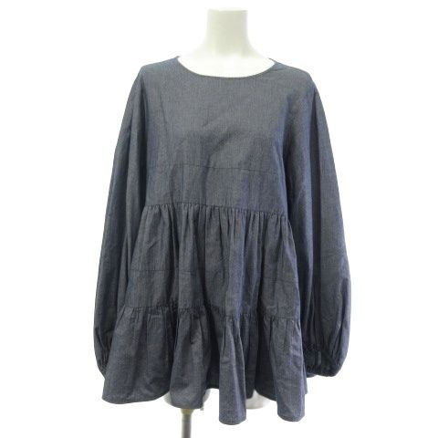 ヨリ yori ランダムティアードロングブラウス チュニック YR21-24016SP ネイビー 紺 Ｆ 7,280円