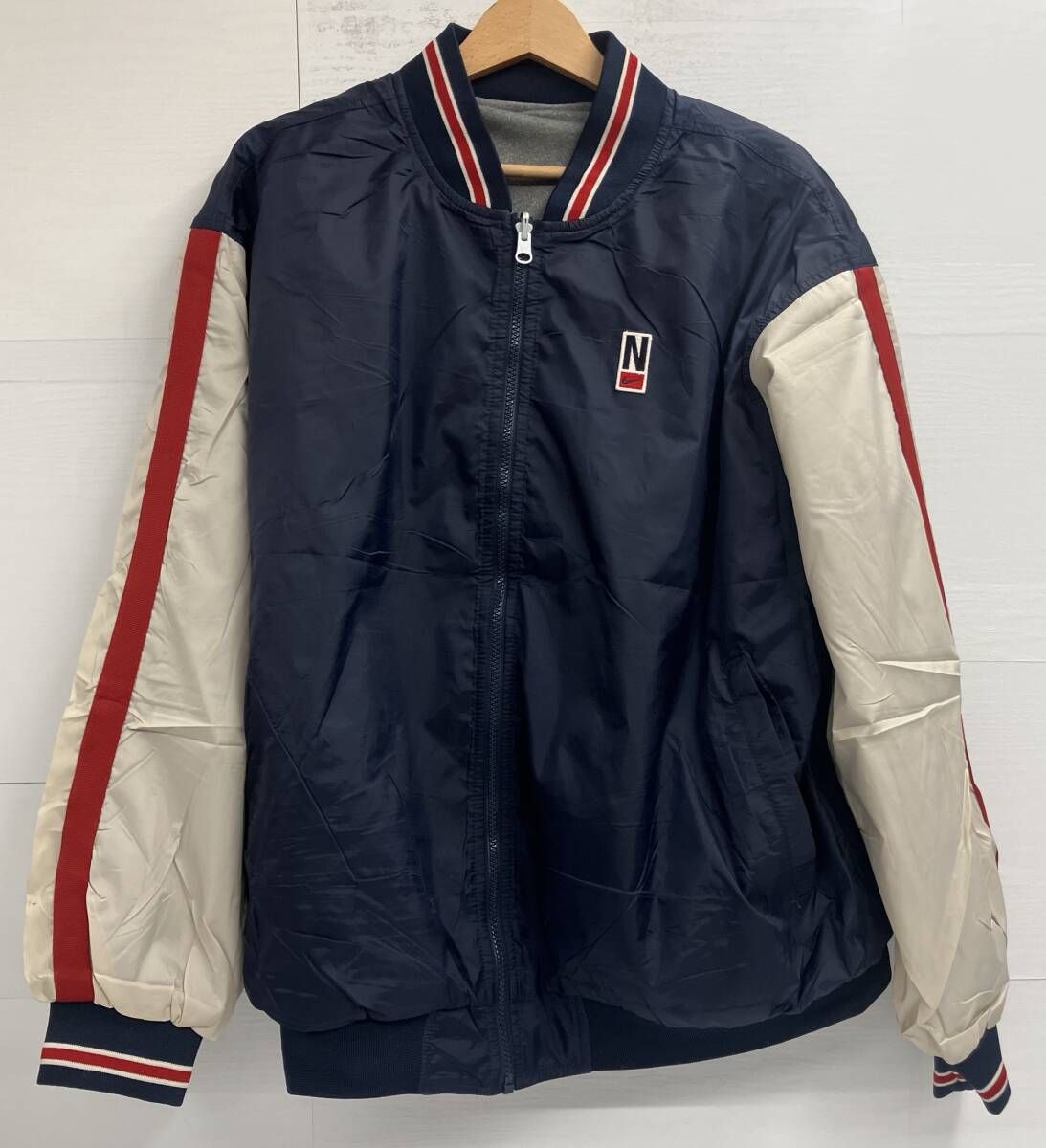 NIKE／ブルゾン／リバーシブル／ネイビー×グレー／銀タグ／90-00s／Lサイズ／スポーツ