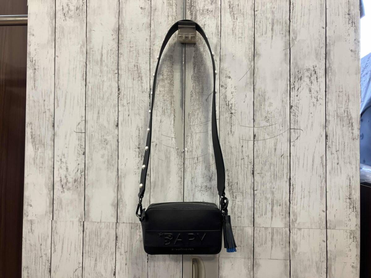 BAPY BY A BATHING APE ベイピー バイ ア ベイシング エイプ ショルダーバ ッグ BPYBGW18007XA ブラック パールスタッズ