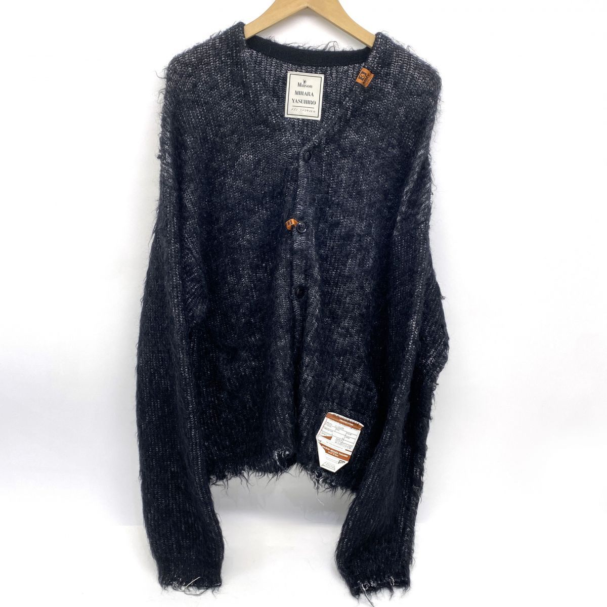 MIHARA YASUHIRO ミハラヤスヒロ 22AW brushed knit cardigan ブラッシュドニットカーディガン モヘア サイズ46 A07CD521※中古
