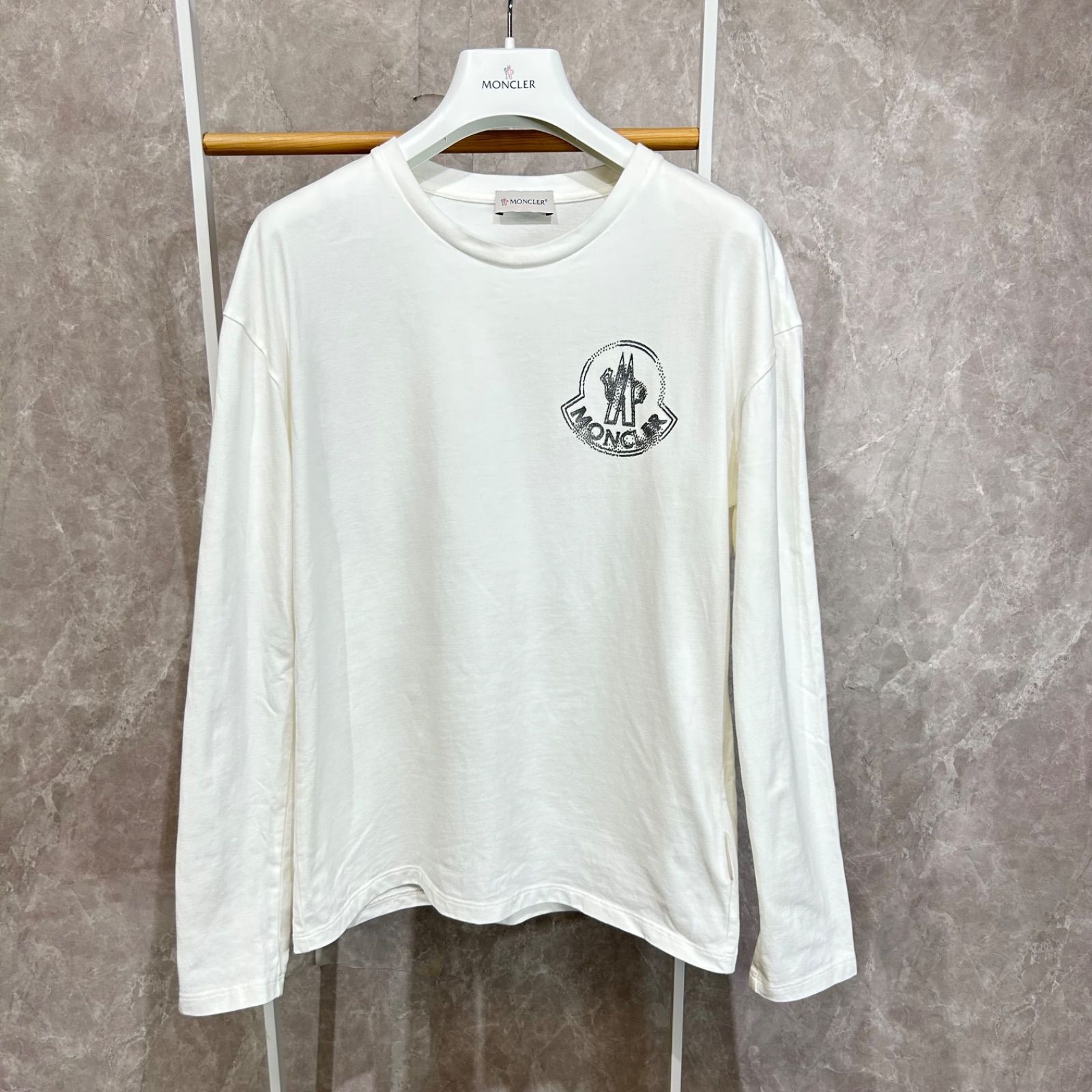 【大人S相当】【美品】 MONCLER モンクレール ロンT 長袖Tシャツ白14a