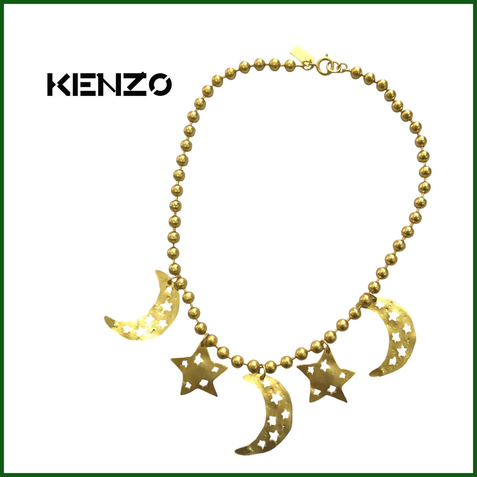 ○KENZO/ケンゾー○ スターモチーフ ネックレス ゴールド 星 月 ムーン