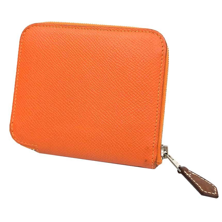 HERMES エルメス 二つ折り財布 アザップシルクインコンパクト AZAP SILKIN COMPACT 折財布 エクスリブリス EX-LIBRIS オレンジ aq12982